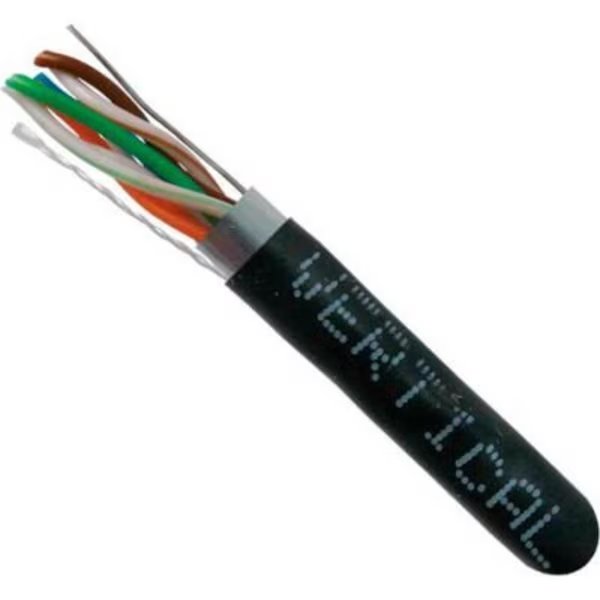 Vertical Cable, , Cat 5E STP 1000' 4 Pair Bulk Black-PVC Jacket AWG24 Solid-Bare Copper, Chiptech, Inc Dba Vertical Cable, Mfr#: 057-468/S/BK